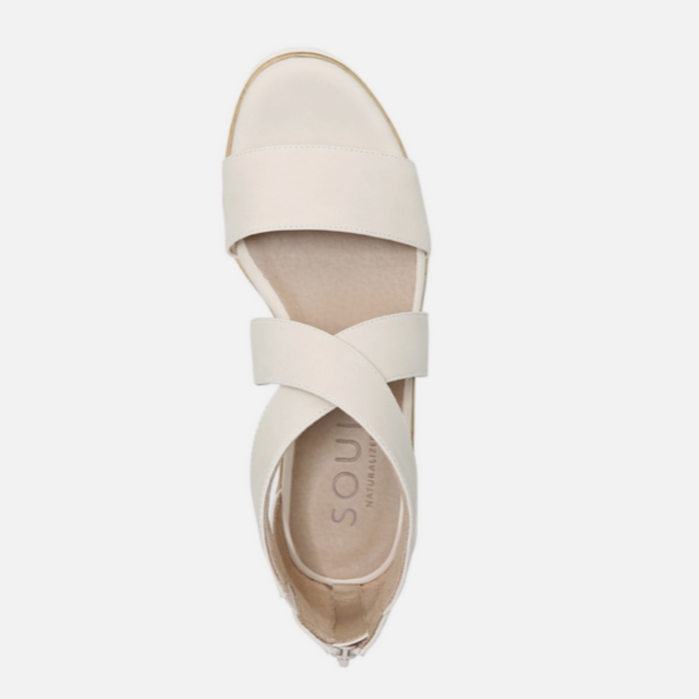 Soul Naturalizer Wedge Sandals 8.5 Wide Goodtimes Porcelain - Picture 4 of 15